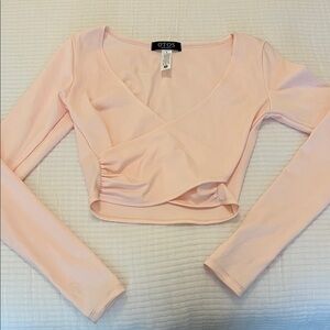 OTOS Light Pink Long Sleeve Crop Top